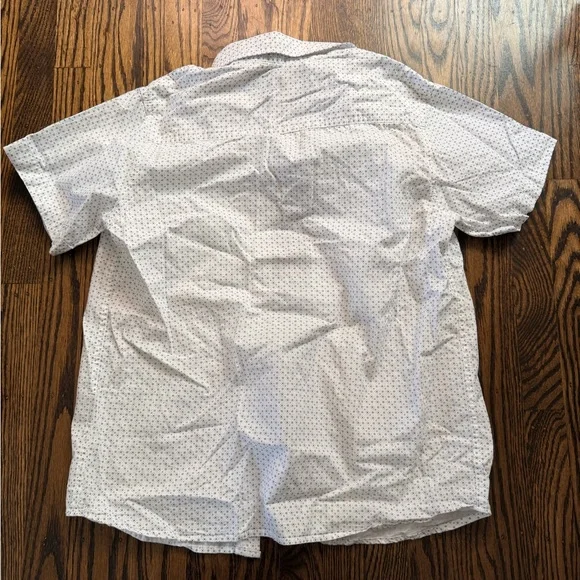 Eighth Avenue White Polka Dot button down Shirt 16 - Picture 3 of 3